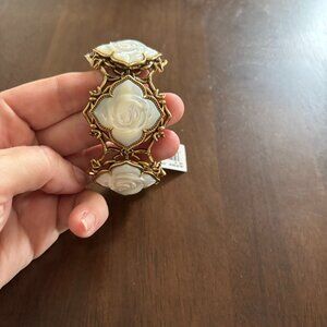 Kendra Scott Mallory Rose Vintage Gold Statement Cuff Bracelet